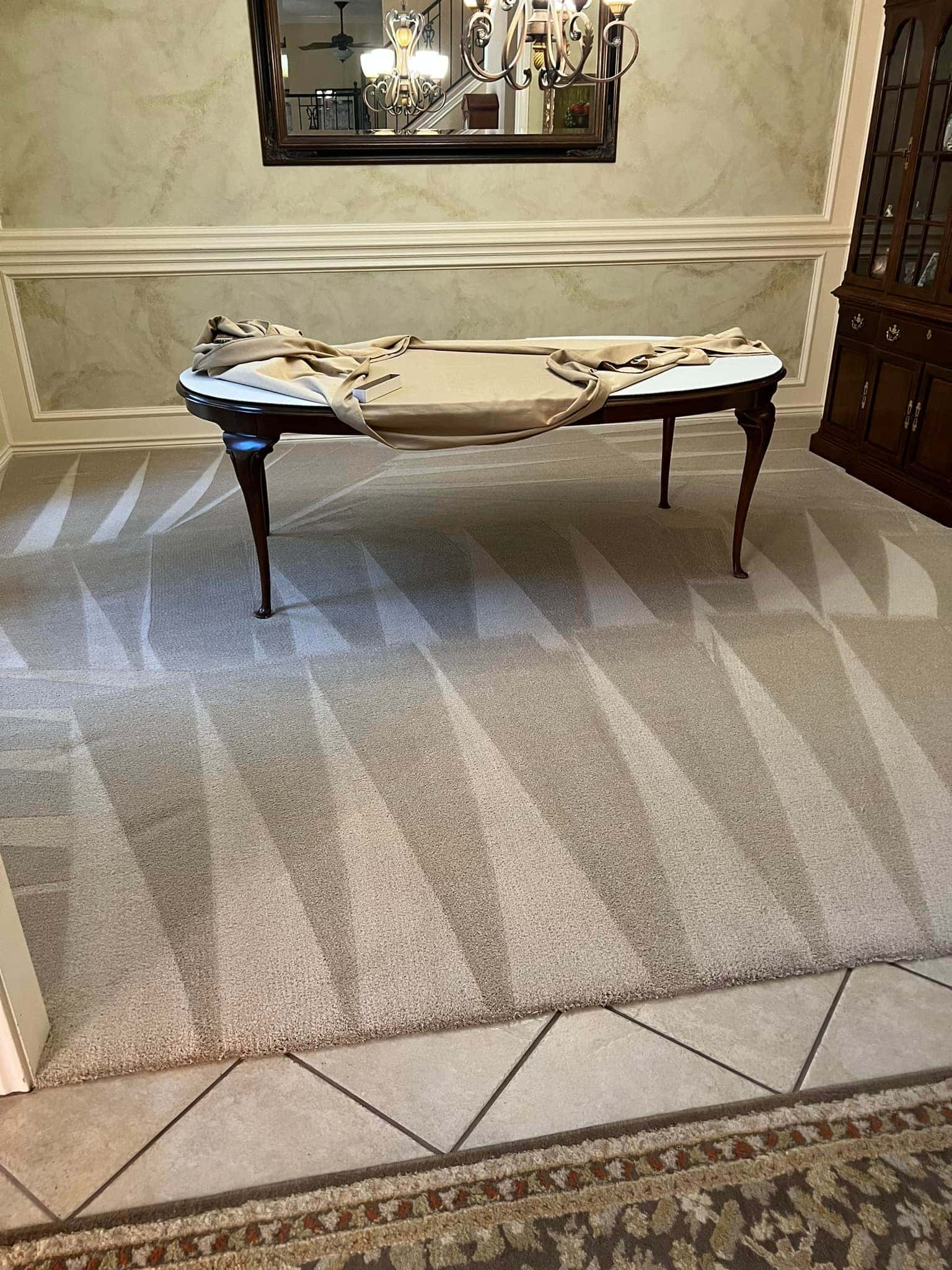 Keller, Texas. Carpet restretch repair and Clean. ￼